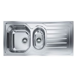 Lavello 1 vasca e mezza Franke OLL 651 con gocciolatoio destro 100x50 cm. inox