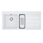 Lavello 1 vasca e mezza Franke TFF 651 Mythos Fusion da incasso 100x50.5 cm. con gocciolatoio destro bianco