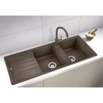 Lavello 2 vasche Blanco Legra 1526088 con gocciolatoio reversibile sopratop 116x50 cm. silgranit nero