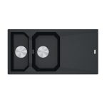 Lavello 2 vasche Franke FXG661 con gocciolatoio reversibile fragranite 100x50 cm. nero