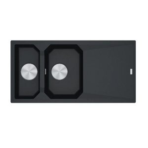 Lavello 2 vasche Franke FXG661 con gocciolatoio reversibile fragranite 100x50 cm. nero