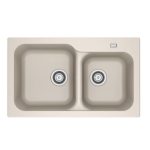 Lavello 2 vasche Franke KID620 incasso in tectonite beige 83x50 cm.