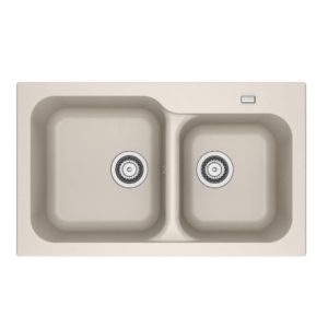 Lavello 2 vasche Franke KID620 incasso in tectonite beige 83x50 cm.