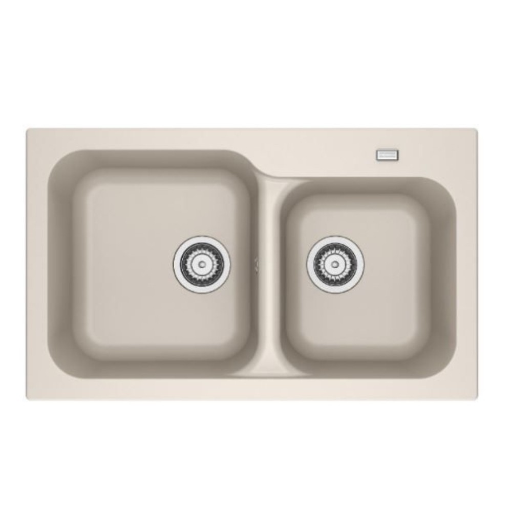 Lavello 2 vasche Franke KID620 incasso in tectonite beige 83x50 cm.