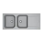 Lavello 2 vasche Franke KID621BE con gocciolatoio reversibile 116x50 cm. grigio