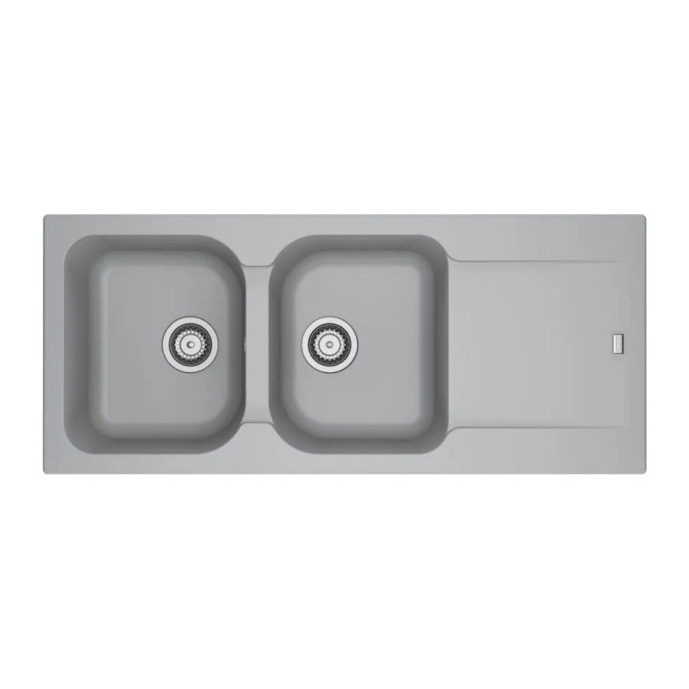Lavello 2 vasche Franke KID621BE con gocciolatoio reversibile 116x50 cm. grigio