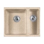 Lavello 2 vasche Franke Kubus KBG 160 sottotop in fragranite avena 55.8x46 cm.