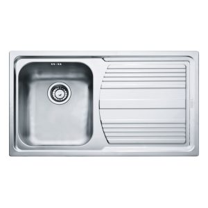 Lavello a incasso Franke LLX611L 86x50 cm 1 vasca con gocciolatoio destro inox satinato