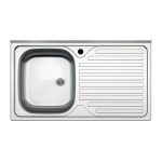 Lavello appoggio SA10050 1 vasca con gocciolatoio destro 100x50 cm. inox