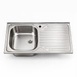 Lavello appoggio SA10050 1 vasca con gocciolatoio destro 100x50 cm. inox
