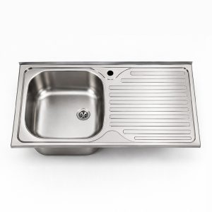 Lavello appoggio SA10050 1 vasca con gocciolatoio destro 100x50 cm. inox