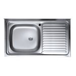 Lavello appoggio SA9050 1 vasca con gocciolatoio destro 90x50 cm. inox