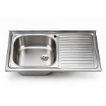 Lavello appoggio SA9050 1 vasca con gocciolatoio destro 90x50 cm. inox