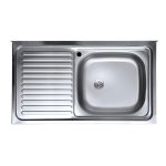 Lavello appoggio SA9050 1 vasca con gocciolatoio sinistro 90x50 cm. inox