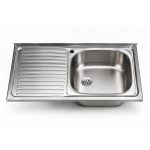 Lavello appoggio SA9050 1 vasca con gocciolatoio sinistro 90x50 cm. inox