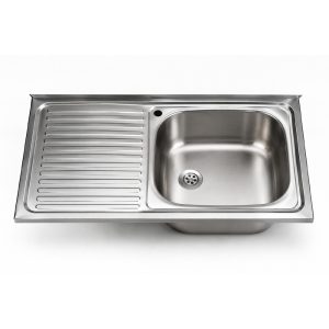 Lavello appoggio SA9050 1 vasca con gocciolatoio sinistro 90x50 cm. inox