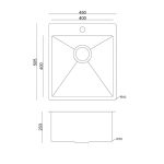 Lavello da incasso SA310401 1 vasca 45x50.5 cm inox