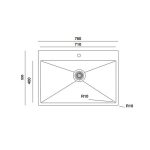 Lavello da incasso SA3104071 1 vasca 76x50.5 cm inox