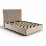 Letto alla francese Ascoli contenitore 140x190 cm. in tessuto Aragon 20 taupe