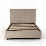 Letto alla francese Ascoli contenitore 140x190 cm. in tessuto Aragon 20 taupe
