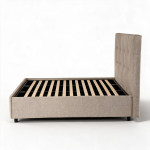 Letto alla francese Ascoli contenitore 140x190 cm. in tessuto Aragon 20 taupe