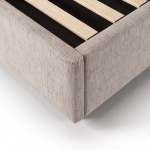 Letto alla francese Ascoli contenitore 140x190 cm. in tessuto Aragon 20 taupe