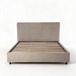 Letto matrimoniale Ascoli contenitore 180x200 in tessuto Aragon 20 taupe