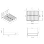 Letto matrimoniale Ascoli contenitore 180x200 in tessuto Aragon 20 taupe
