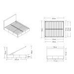Letto matrimoniale Line contenitore in tessuto Aragon 20 taupe
