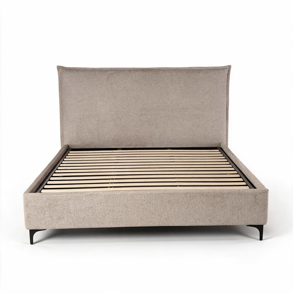 Letto matrimoniale Line contenitore in tessuto Aragon 20 taupe