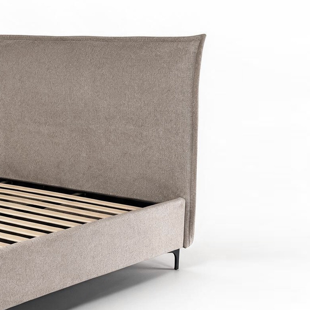 Letto matrimoniale Line contenitore in tessuto Aragon 20 taupe