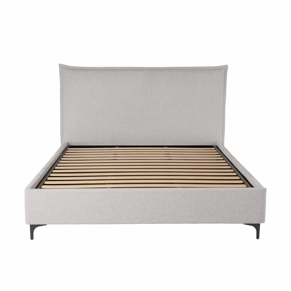 Letto matrimoniale Line contenitore in tessuto Aragon 80 light grey