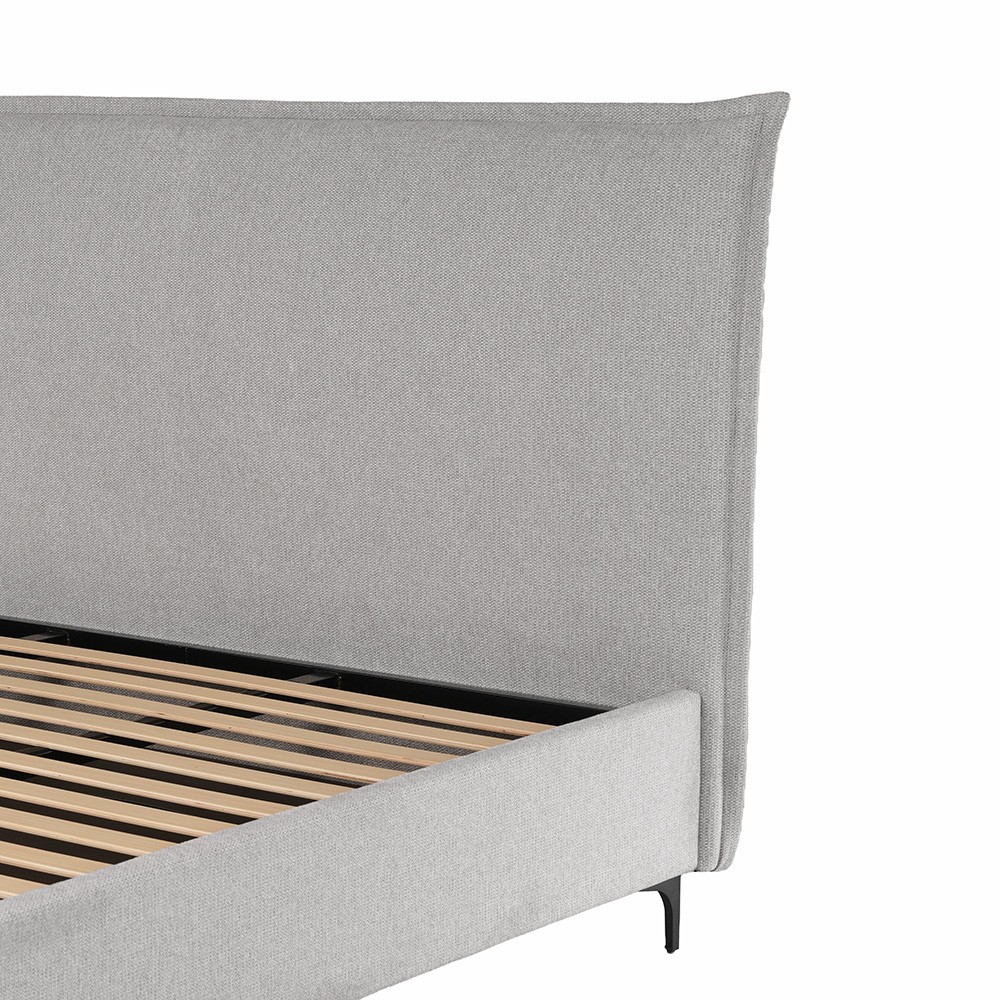 Letto matrimoniale Line contenitore in tessuto Aragon 80 light grey