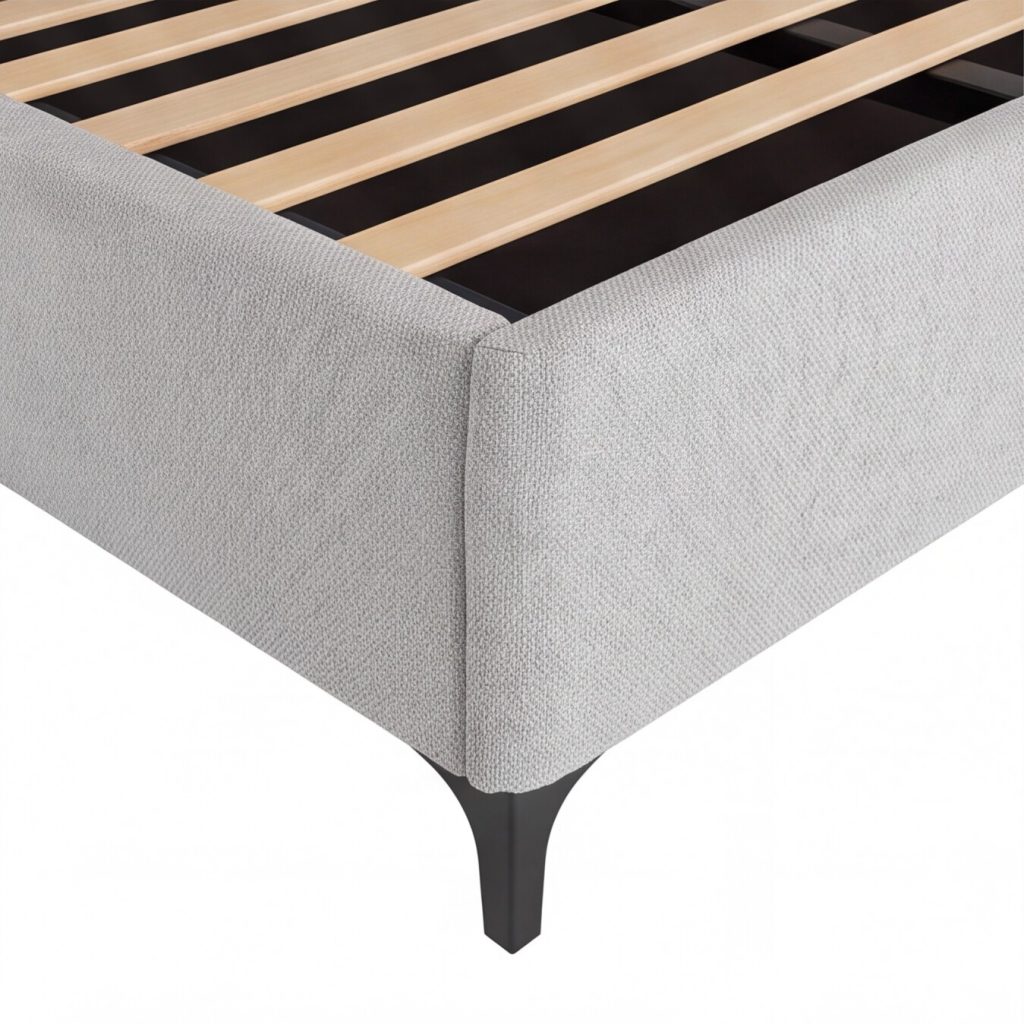 Letto matrimoniale Line contenitore in tessuto Aragon 80 light grey