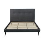 Letto matrimoniale Stiletto con rete fissa in tessuto Ash grigio