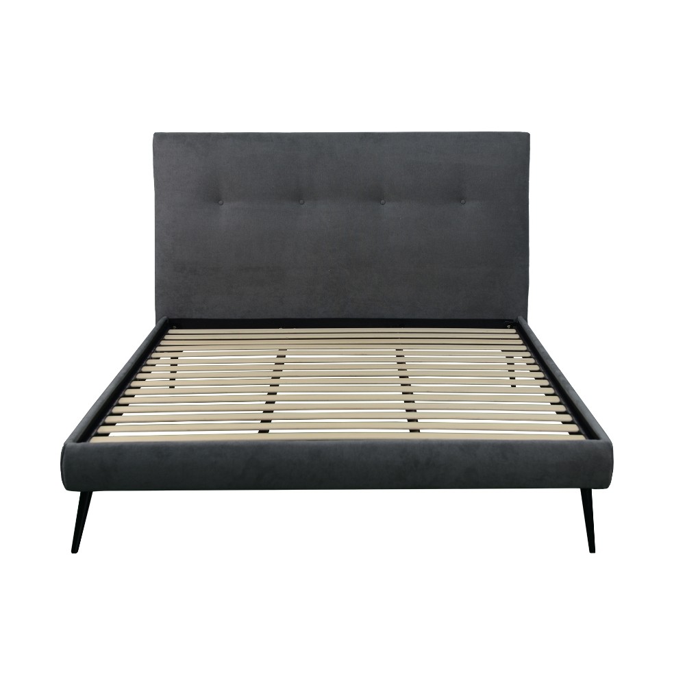 Letto matrimoniale Stiletto con rete fissa in tessuto Ash grigio