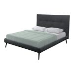 Letto matrimoniale Stiletto con rete fissa in tessuto Ash grigio
