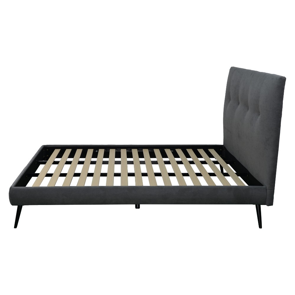 Letto matrimoniale Stiletto con rete fissa in tessuto Ash grigio
