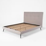 Letto matrimoniale Stiletto con rete fissa in tessuto Enjoy 20 grigio chiaro
