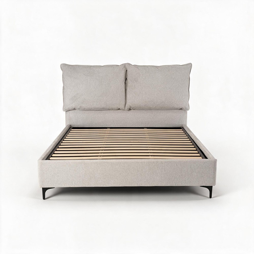 Letto matrimoniale Vogue contenitore in tessuto Aragon 80 light grey