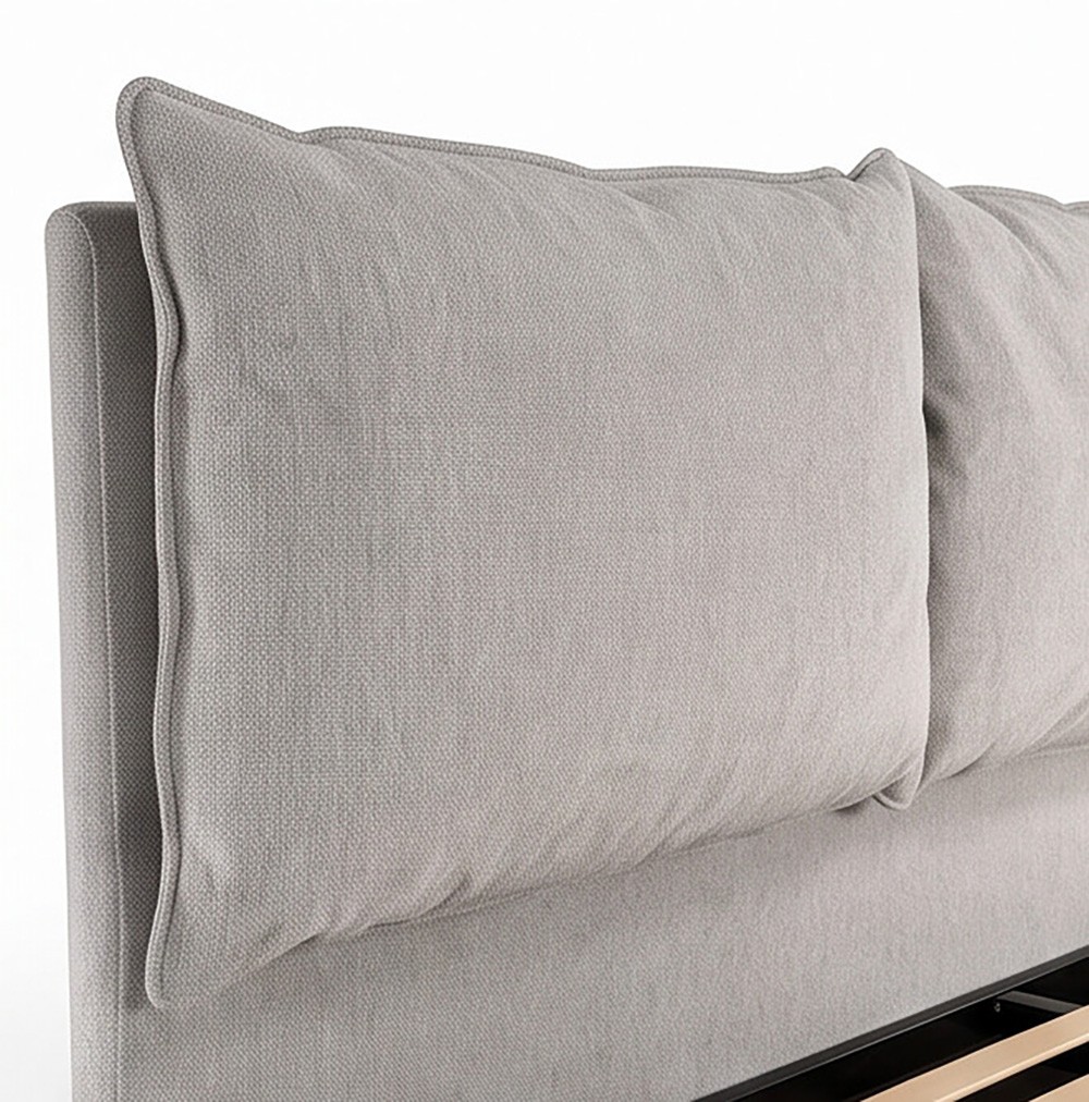 Letto matrimoniale Vogue contenitore in tessuto Aragon 80 light grey
