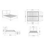 Letto matrimoniale Vogue contenitore in tessuto Aragon 80 light grey