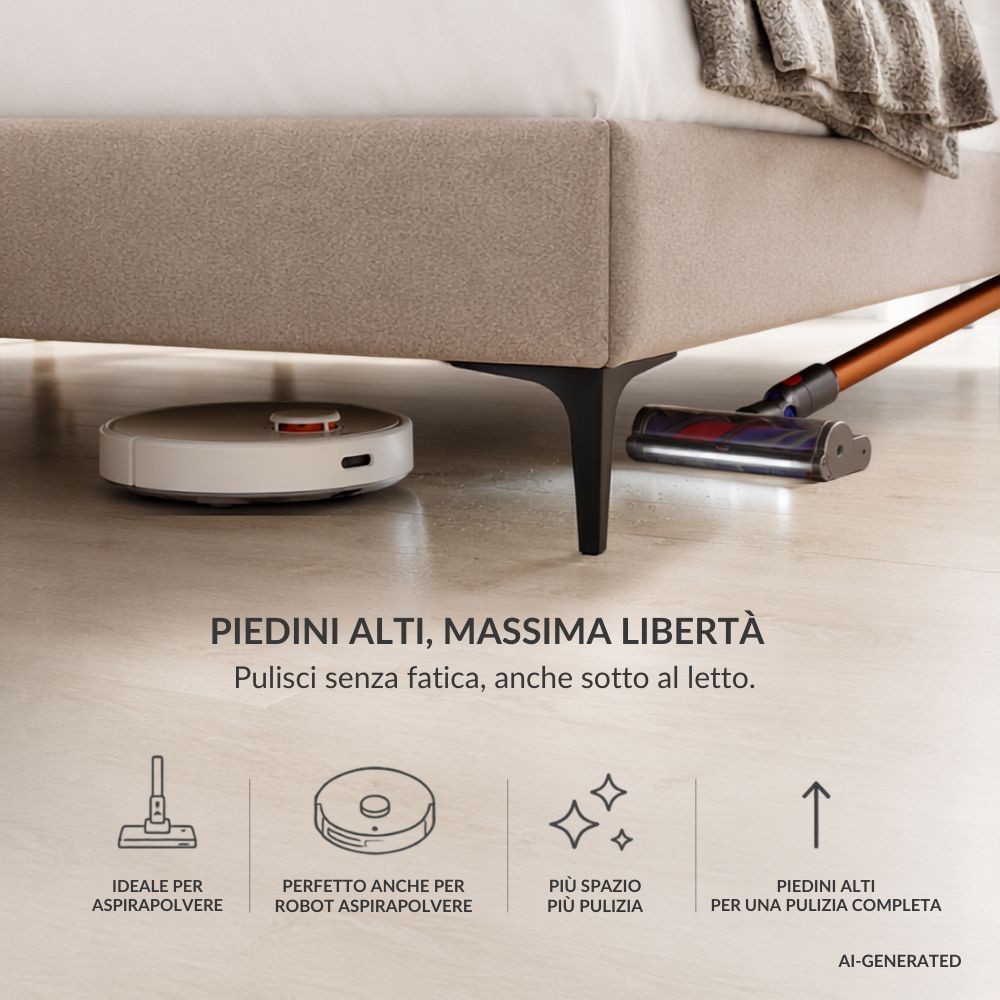 Letto matrimoniale Vogue contenitore in tessuto Aragon 80 light grey