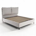 Letto matrimoniale Vogue contenitore in tessuto Aragon 80 light grey