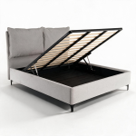 Letto matrimoniale Vogue contenitore in tessuto Aragon 80 light grey