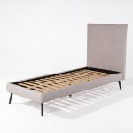 Letto singolo Stiletto con rete fissa in tessuto Enjoy 20 grigio chiaro