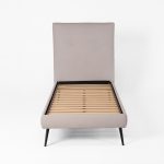 Letto singolo Stiletto con rete fissa in tessuto Enjoy 20 grigio chiaro
