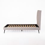 Letto singolo Stiletto con rete fissa in tessuto Enjoy 20 grigio chiaro