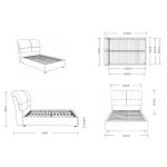 Letto una piazza e mezza Sofaback contenitore in tessuto Aragon 20 taupe