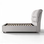 Letto una piazza e mezza Sofaback contenitore in tessuto Aragon 80 light grey
